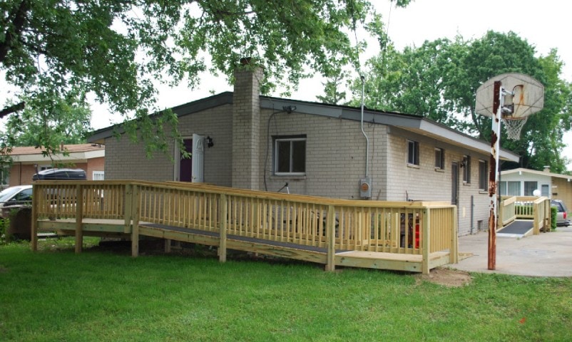 wheelchair permanent wooden ramp install Madison Heights