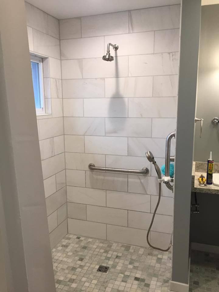 Englewood Roll In Shower with Grab Bar