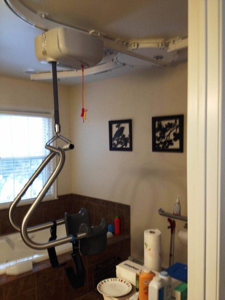 surehands ceiling track lift system bed to bath