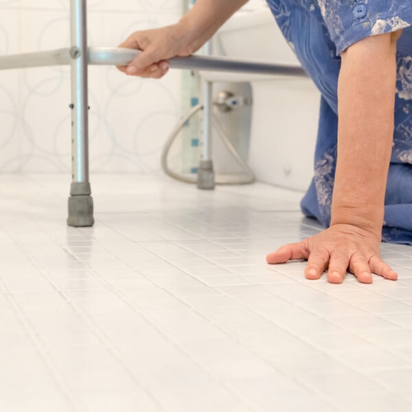 elderly falling in bathroom because slippery surfaces