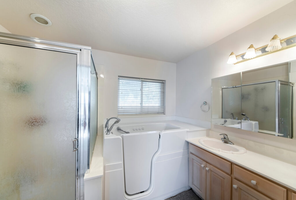 Walk-in bathtub for handicapped accessibility in Detroit.